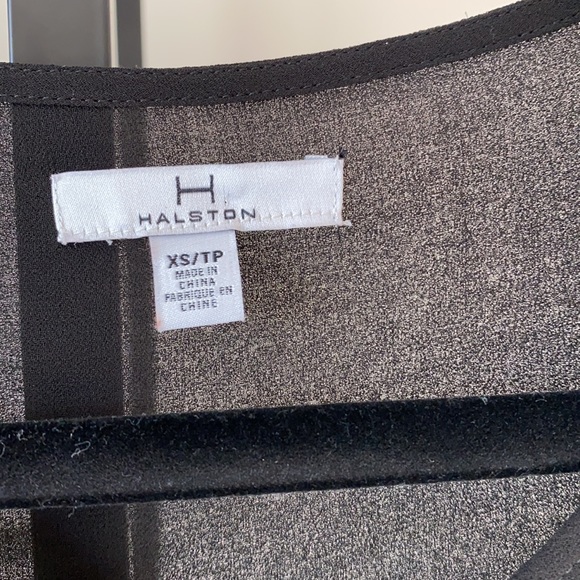 Halston Black Sheer Bell Sleeves Button Down Blouse - Picture 5 of 5